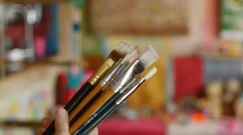 Paint brushes Stock Footage 22344008
