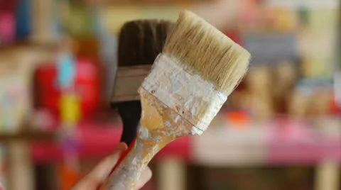 Paint brushes Stock Footage 22344014