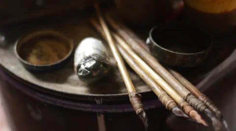 Paint Brushes Stock Footage 23612135