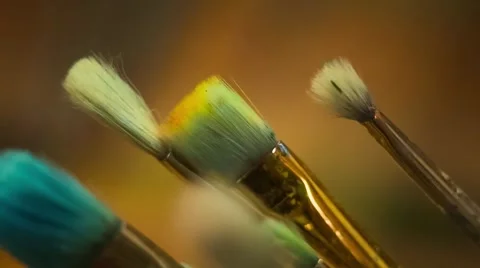 Paint brushes Stock Footage 49448216