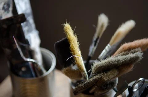 Paint brushes Stock Photos