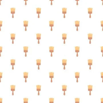 Paint brushes repeating pattern on white background Stock Illustration
