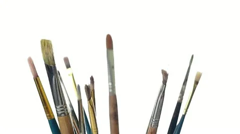 Paint Brushes Rotating Stock Footage 21982467