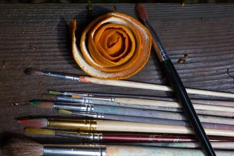 Paint brushes in the sun Stock Photos