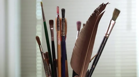 Paint brushes turning Video stock 54121053