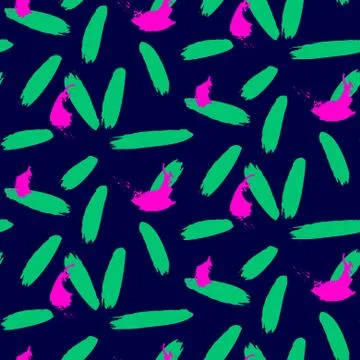 Paint brushstrokes blue seamless vector pattern イラスト素材