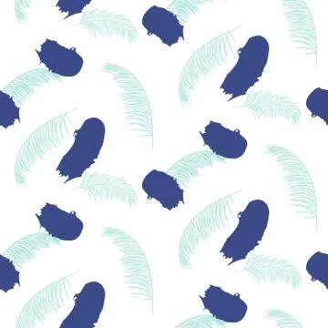 Paint brushstrokes seamless blue vector pattern Illustrazione stock