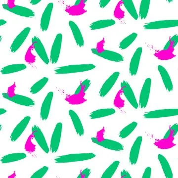 Paint brushstrokes white seamless vector pattern イラスト素材