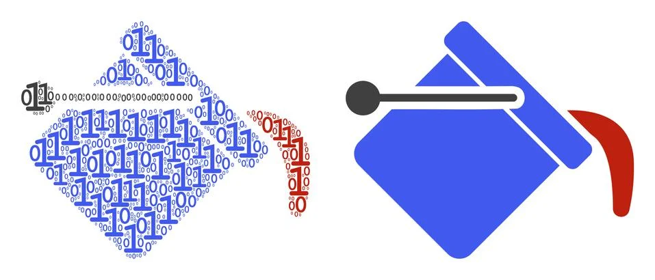 Paint Bucket Composition of Binary Digits 库存插图