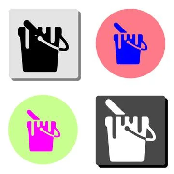 Paint bucket. flat vector icon Stock Illustration