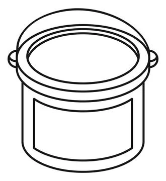 Paint bucket icon. Closed plastic or metal container Stock Illustration