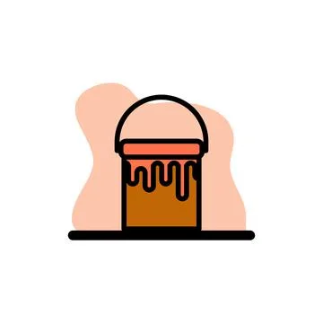 Paint Bucket Icon Conceptual Vector Illustration Design Stock Illustration