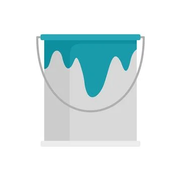 Paint bucket icon flat isolated Ilustración de archivo