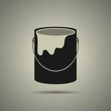 Paint bucket icon, flat style Stock Illustration