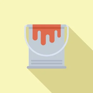 Paint bucket icon flat vector. Digital print Stock Illustration