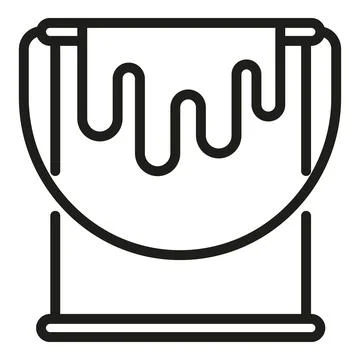 Paint bucket icon outline vector. Digital print Ilustración de archivo