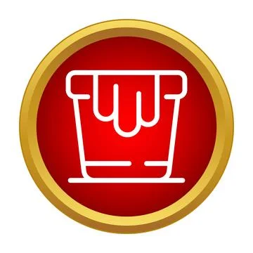Paint bucket icon representing renovation and home improvement Ilustração Stock
