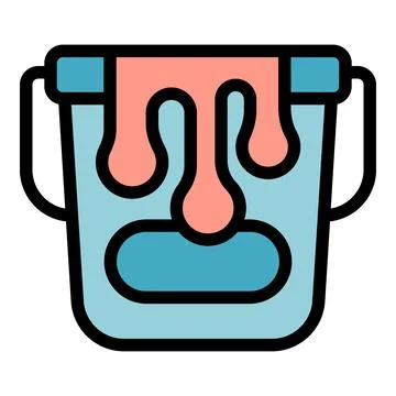 Paint bucket icon vector flat 스톡 일러스트