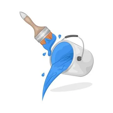Paint Bucket Illustration Ilustração Stock