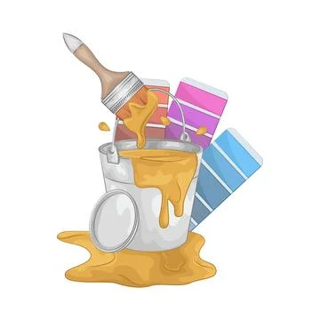 Paint Bucket Illustration Ilustração Stock