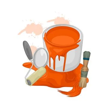 Paint Bucket Illustration Ilustração Stock