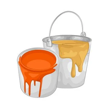Paint Bucket Illustration Ilustração Stock