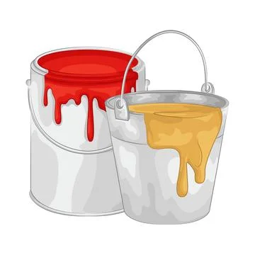 Paint Bucket Illustration Ilustração Stock