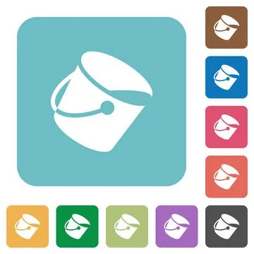 Paint bucket rounded square flat icons Stock Illustration