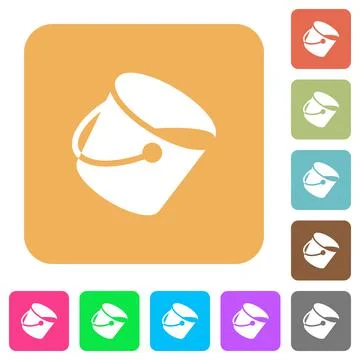 Paint bucket rounded square flat icons Stock-Illustration