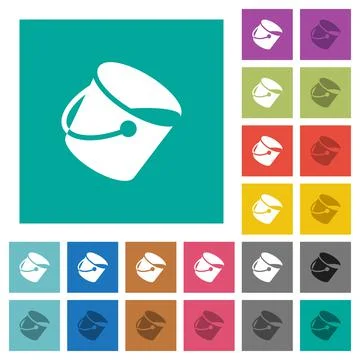 Paint bucket square flat multi colored icons Stock-Illustration