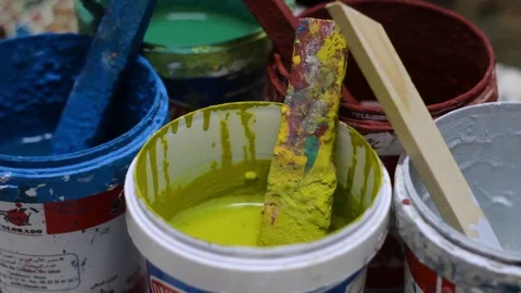 Paint buckets Stock Footage 123422271