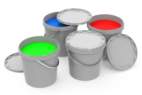 Paint buckets Stock Illustration