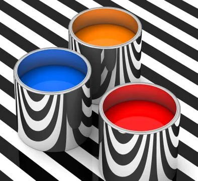 Paint buckets Stock Illustration