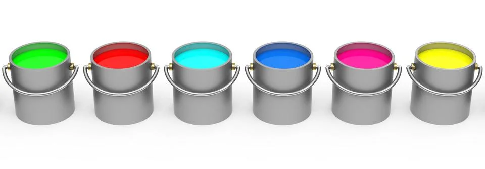 Paint buckets Stock Illustration