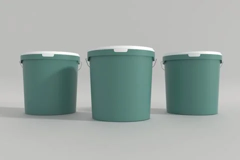 Paint Buckets Mockup 30 C Stock Illustration
