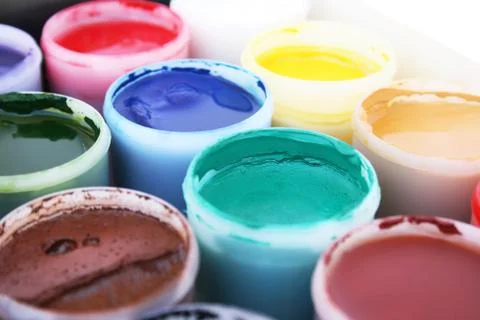 Paint buckets Stock Photos