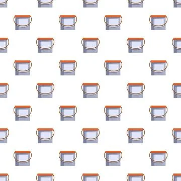 Paint buckets seamless pattern for construction and renovation Stock Illustration