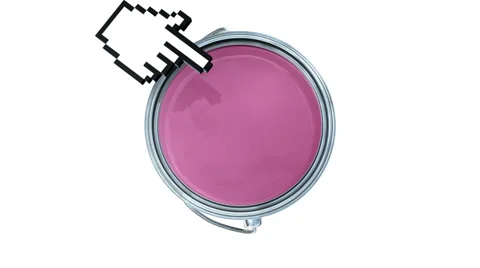 Paint Can and Hand Cursor Changing Colors Stock Footage 40712332