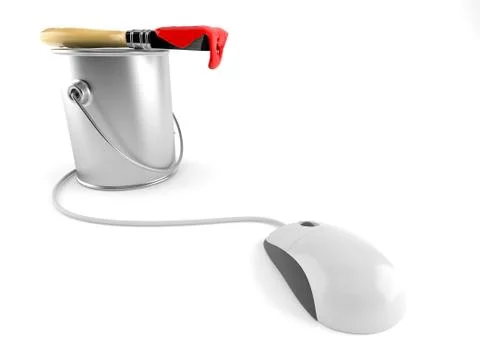 Paint can with computer mouse Stock Illustration
