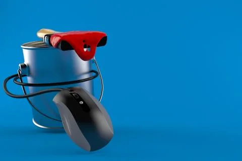 Paint can with computer mouse イラスト素材