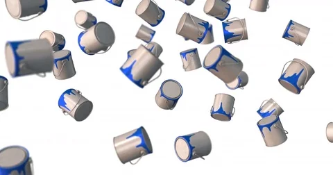 Paint can falling - white background Video stock 83150022
