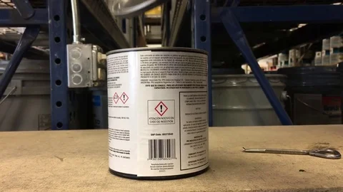 Paint Can Lid Pounded Down Video stock 81375830