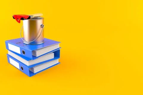 Paint can with ring binders Stock Illustration
