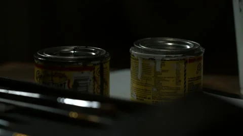 Paint cans Stock Footage 147554308