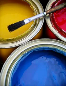 Paint cans Stock Photos
