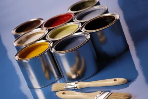 Paint cans Stock Photos