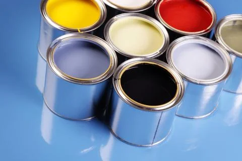 Paint cans Stock Photos