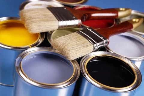 Paint cans Stock Photos