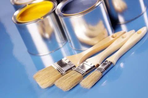 Paint cans Stock Photos