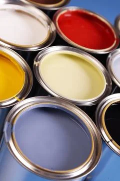 Paint cans Stock Photos